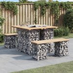 vidaXL Banc de jardin design de gabion 100x102x72cm bois massif de pin