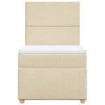 vidaXL Sommier à lattes de lit avec matelas Crème 80x200 cm Tissu