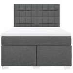 vidaXL Sommier à lattes de lit avec matelas Gris foncé 160x200cm Tissu