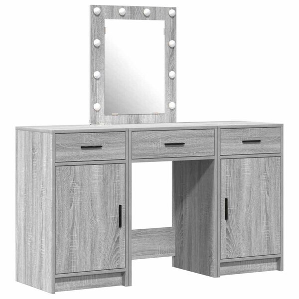 vidaXL Table de Toilette Gris 50 x 41 x 135 cm Bois d'ingénierie