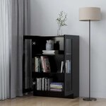 vidaXL Armoire à vitrine Noir 82 5x30 5x115 cm Bois d'ingénierie
