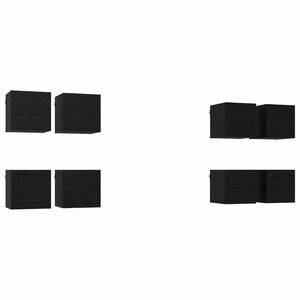 vidaXL Meuble TV mural 8 Pièces Chêne noir 30 5 x 30 x 30 cm