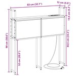 vidaXL Tête de lit de rangement Chêne noir 80 cm Bois d'ingénierie