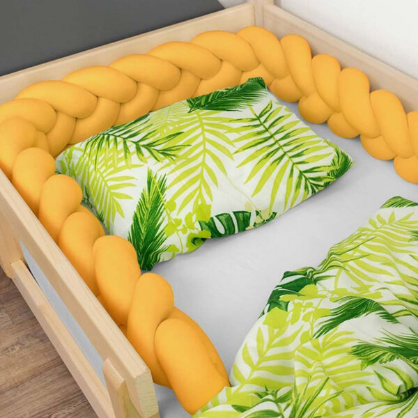 Tour de lit tressé enfant et adulte - Jaune moutarde - 20 x 350 cm