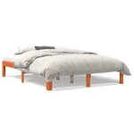 vidaXL Cadre de lit sans matelas cire marron 140x190cm bois pin massif