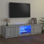 vidaXL Meuble TV avec lumières LED Sonoma gris 140x40x36 cm