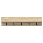 vidaXL Porte-manteau mural avec étagère Chêne sonoma 80 x 10.5 x 18 cm