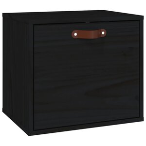 vidaXL Armoire murale Noir 40x30x35 cm Bois de pin massif