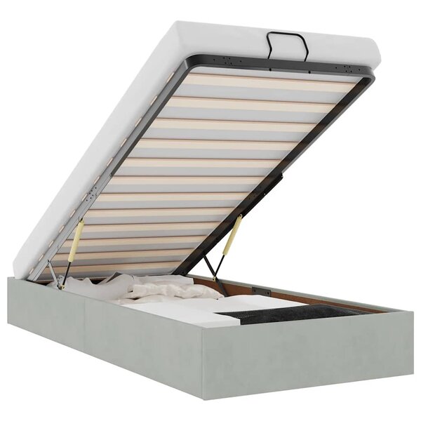 vidaXL Cadre de lit ottoman sans matelas gris clair 80x200 cm velours