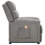 vidaXL Fauteuil de massage inclinable Gris clair Tissu