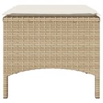 vidaXL Canapé de jardin 2 places avec table et tabourets beige rotin