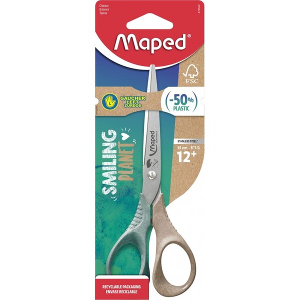 Maped Ciseaux SHAPE SMILING PLANET  ronds  160 mm  gauchers