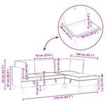 vidaXL Canapé modulaire avec rangement 4 Pièces Gris foncé Tissu