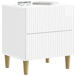 vidaXL Cabinet de chevet avec tiroir Blanc brillant 43 x 34 5 x 48 cm