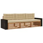 vidaXL Ensemble de canapés d'extérieur 3 pc Naturel et Beige Polyester