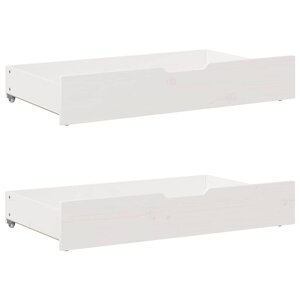 vidaXL Tiroirs sous le lit 2 Pièces blanc 90x55x17 cm bois de pin massif