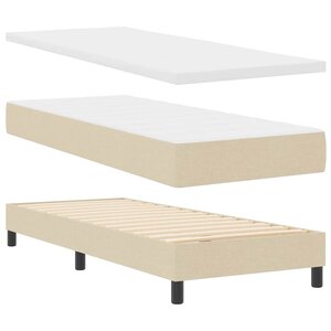 vidaXL Lit à ressorts avec matelas Crème 80 x 200 cm tissu