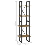 vidaXL Bibliothèque à 4 niveaux 40x30x140 cm bois de pin massif