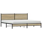 vidaXL Cadre de lit en métal sans matelas chêne sonoma 193x203 cm