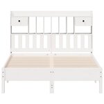 vidaXL Lit bibliothèque sans matelas blanc 160x200 cm bois pin massif