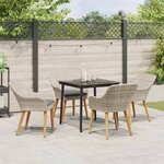 vidaXL Ensemble de salle à manger pour jardin 5 Pièces Gris clair