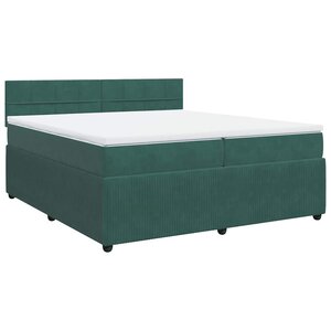 vidaXL Sommier à lattes de lit et matelas Vert foncé 200x200cm Velours