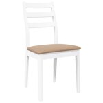 vidaXL Chaises à manger coussins 2 Pièces blanc bois massif caoutchouc