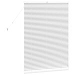 vidaXL Store de Fenêtre avec des rideaux Blanc Aluminium