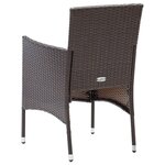 vidaXL Ensemble à manger de jardin et coussins 7 Pièces marron poly rotin