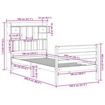 vidaXL Lit bibliothèque sans matelas blanc 100x200 cm bois pin massif