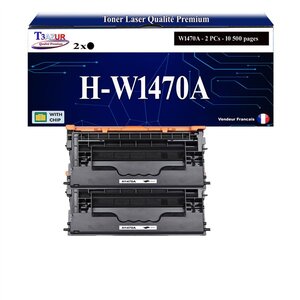 T3AZUR -2x Toners compatibles avec HP W1470A (147A) pour HP LaserJet Enterprise Flow MFP M634h  M635z  M636z