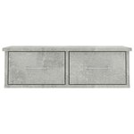 vidaXL Étagère murale avec tiroirs Gris béton Bois d'ingénierie