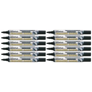 Marqueur permanent maxiflo nlf50 pointe conique 2mm noir x 12 pentel