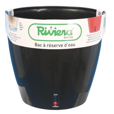 RIVIERA Pot rond Eva New en plastique - Ø 46 cm - 49 L - Noir