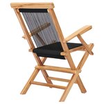 vidaXL Chaises pliables de jardin 2 Pièces Bois de teck solide et corde