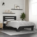 vidaXL Cadre de lit sans matelas noir 75x190 cm