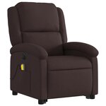 vidaXL Fauteuil inclinable de massage électrique Marron foncé Tissu