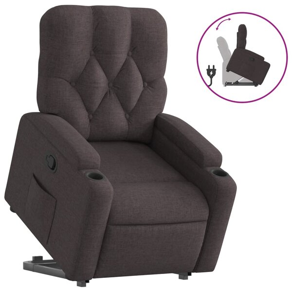 vidaXL Fauteuil inclinable marron foncé tissu