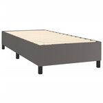 vidaXL Sommier à lattes de lit avec matelas Gris 90x190 cm Similicuir