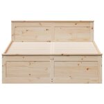 vidaXL Cadre de lit sans matelas avec tête de lit blanc 150x200 cm pin