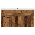 vidaXL Armoire lavabo de salle de bain avec bassin intégré vieux bois
