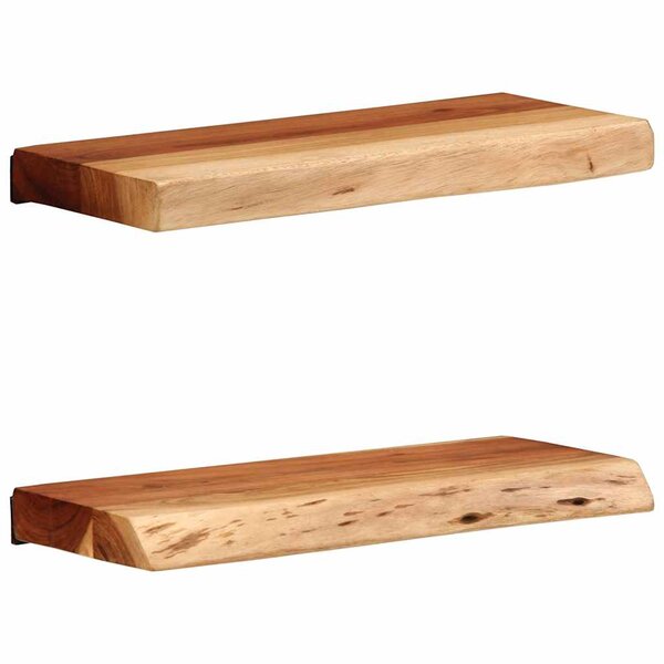 vidaXL Étagères murales 2 Pièces 40x20x3 5 cm bois massif d'acacia