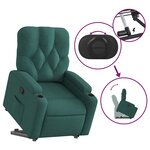vidaXL Fauteuil inclinable vert foncé tissu