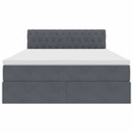 vidaXL Lit de Rangement avec matelas Gris foncé 140 x 200 cm Velours