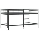 vidaXL Lit mezzanine pour enfants Noir 90 x 200 cm
