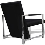 vidaXL Fauteuil avec pieds chromés Noir Similicuir