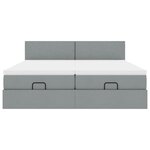 VidaXL Cadre de lit ottoman et matelas gris clair 200x200cm tissu