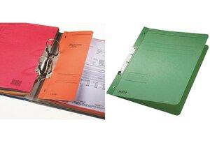 50 x chemise à fente  carton manila  format A4  rouge LEITZ