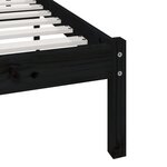 vidaXL Cadre de lit Noir Bois de pin massif 140x190 cm