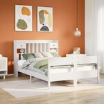 vidaXL Lit bibliothèque sans matelas blanc 140x200 cm bois pin massif